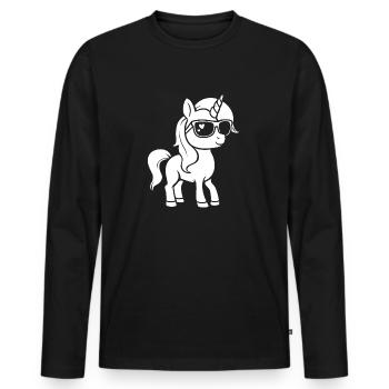 Pony - Men's Premium Organic Long Sleeve Shirt - black - Front - Nico (187cm)