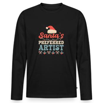 Santa ́s Preferred Artist Gift - Men's Premium Organic Long Sleeve Shirt - black - Front - Nico (187cm)