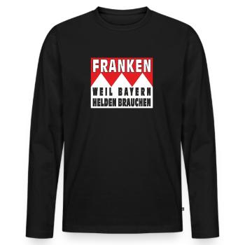 FRANCONIE PARCE QUE LES BAVAROIS ONT BESOIN DE HÉROS - T-shirt manches longues Premium bio Homme - noir - Devant - Nico (187cm)