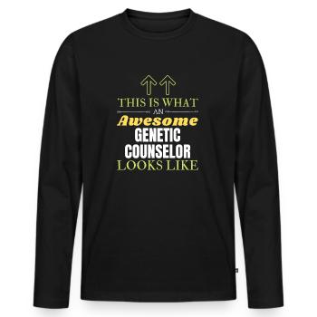 Das sieht ein großartiger genetischer Berater aus Li - Männer Premium Bio Langarmshirt - Schwarz - Vorne - Nico (187cm)