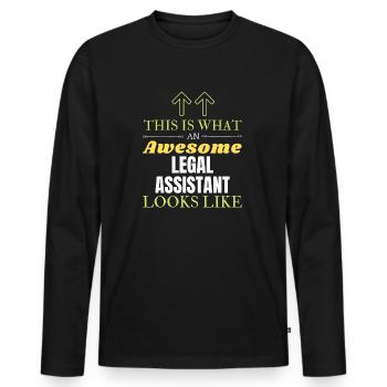 Voici à quoi ressemble un assistant juridique génial - T-shirt manches longues Premium bio Homme - noir - Devant - Nico (187cm)