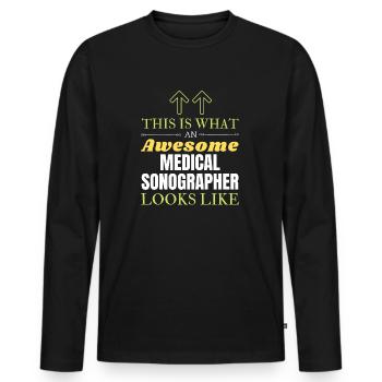 So sieht ein großartiger medizinischer Sonograph aus - Männer Premium Bio Langarmshirt - Schwarz - Vorne - Nico (187cm)