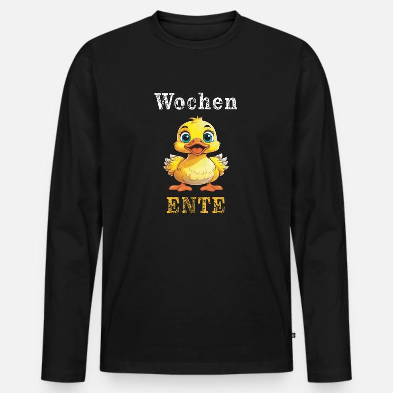 Wochen Ente - Männer Premium Bio Langarmshirt - Schwarz