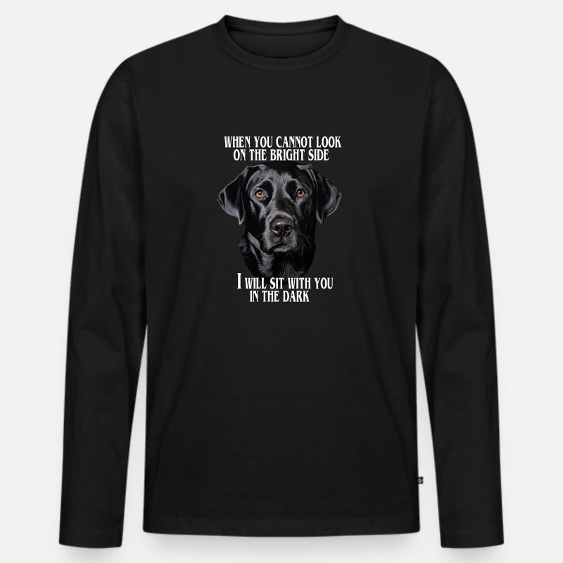 Schwarzer Labrador Zitat - Männer Premium Bio Langarmshirt - Schwarz