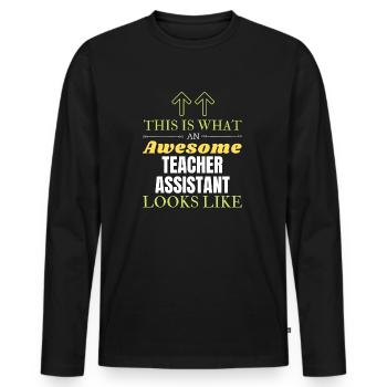 So sieht ein großartiger Lehrerassistent aus Li - Männer Premium Bio Langarmshirt - Schwarz - Vorne - Nico (187cm)