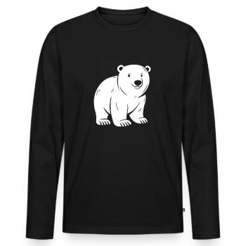 polar bear - Men's Premium Organic Long Sleeve Shirt - black - Front - Nico (187cm)