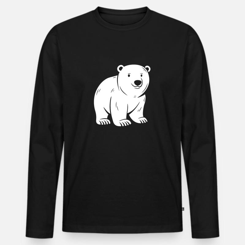 Eisbär - Männer Premium Bio Langarmshirt - Schwarz
