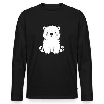 polar bear - Men's Premium Organic Long Sleeve Shirt - black - Front - Nico (187cm)