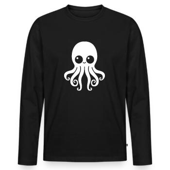 Squid - Men's Premium Organic Long Sleeve Shirt - black - Front - Nico (187cm)