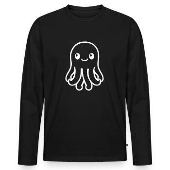 Squid - Men's Premium Organic Long Sleeve Shirt - black - Front - Nico (187cm)