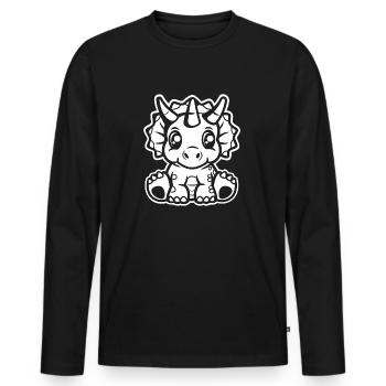 Triceratops - Men's Premium Organic Long Sleeve Shirt - black - Front - Nico (187cm)