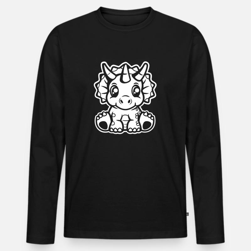 Triceratops - Männer Premium Bio Langarmshirt - Schwarz