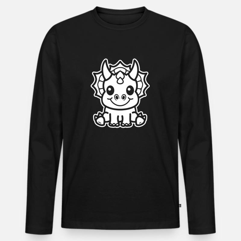 Triceratops - Männer Premium Bio Langarmshirt - Schwarz