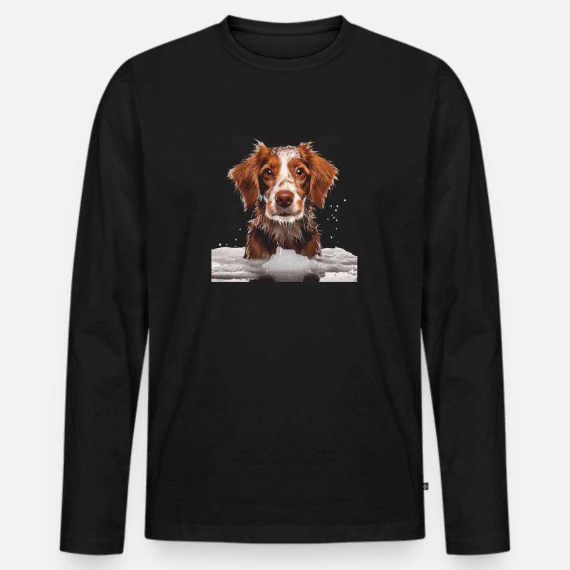 HUNDE WASCHSALON - Männer Premium Bio Langarmshirt - Schwarz