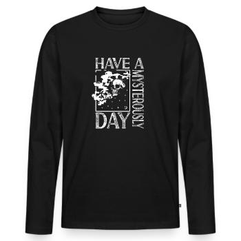 Avoir un mystérieux jour Ghost Investigator Cadeaux - T-shirt manches longues Premium bio Homme - noir - Devant - Nico (187cm)