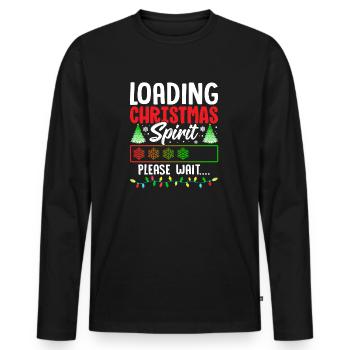 Loading Christmas Spirit Please Wait.... Holiday S - Men's Premium Organic Long Sleeve Shirt - black - Front - Nico (187cm)