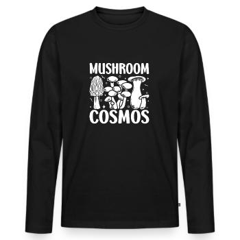 Morel Mushroom Cosmos Mushroom - Männer Premium Bio Langarmshirt - Schwarz - Vorne - Nico (187cm)