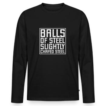 Pinball Machine Balls Of Steel Slightly Balls - Men's Premium Organic Long Sleeve Shirt - black - Front - Nico (187cm)