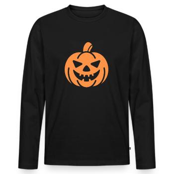 Pumpkin - Men's Premium Organic Long Sleeve Shirt - black - Front - Nico (187cm)