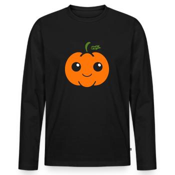 Pumpkin - Men's Premium Organic Long Sleeve Shirt - black - Front - Nico (187cm)