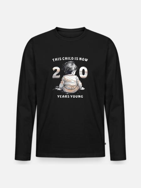 Child 20th Birthday - Men's Premium Organic Long Sleeve Shirt - black