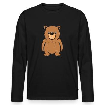 Grizzly bear cub - Men's Premium Organic Long Sleeve Shirt - black - Front - Nico (187cm)