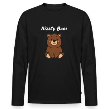 Grizzly bear cub - Men's Premium Organic Long Sleeve Shirt - black - Front - Nico (187cm)