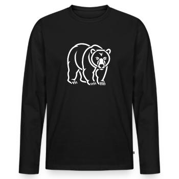 Grizzly bear cub - Men's Premium Organic Long Sleeve Shirt - black - Front - Nico (187cm)