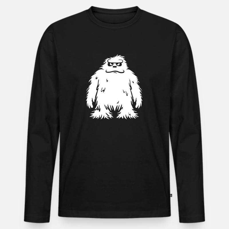 Yeti - Männer Premium Bio Langarmshirt - Schwarz