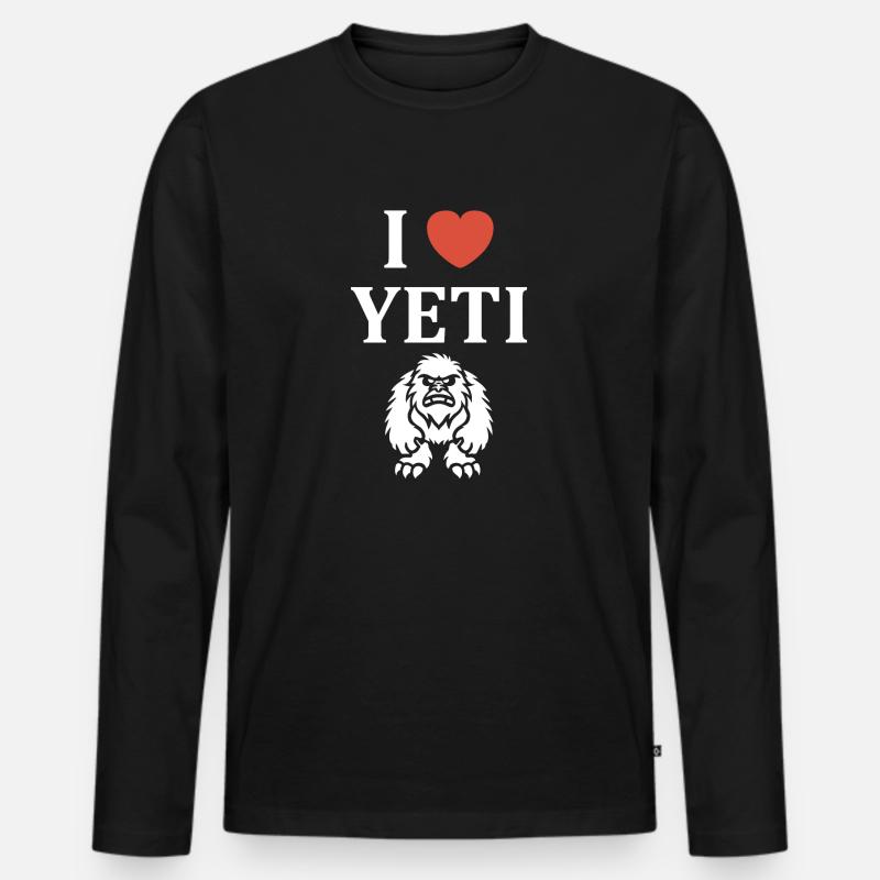 Yeti - Männer Premium Bio Langarmshirt - Schwarz