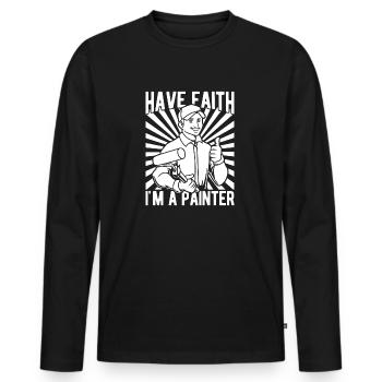 House Painter Hilarious Designs Unique Gifts - Männer Premium Bio Langarmshirt - Schwarz - Vorne - Nico (187cm)