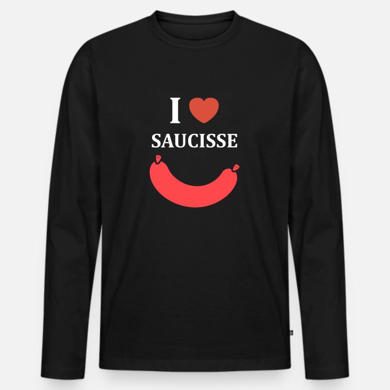 Merguez - Männer Premium Bio Langarmshirt - Schwarz
