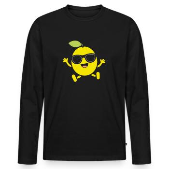 Zitrone - Männer Premium Bio Langarmshirt - Schwarz - Vorne - Nico (187cm)