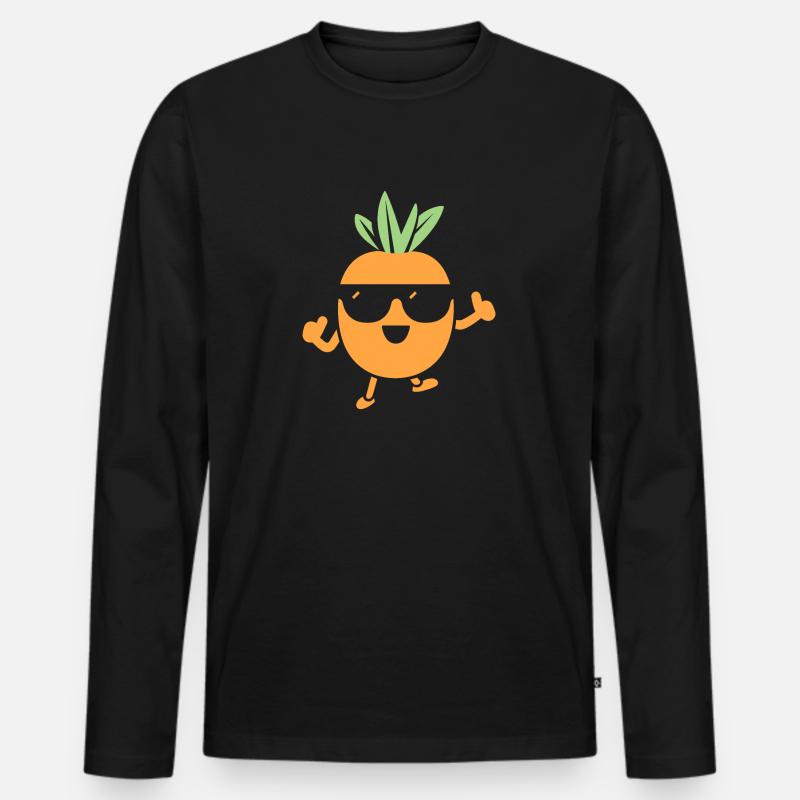 Karotte - Männer Premium Bio Langarmshirt - Schwarz