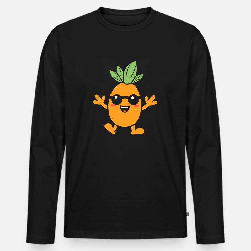 Karotte - Männer Premium Bio Langarmshirt - Schwarz