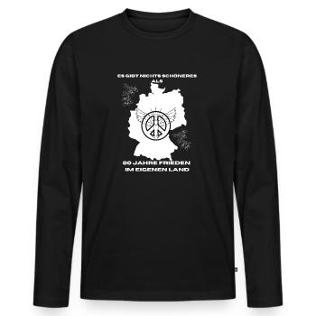 80 ans de paix en Allemagne - T-shirt manches longues Premium bio Homme - noir - Devant - Nico (187cm)