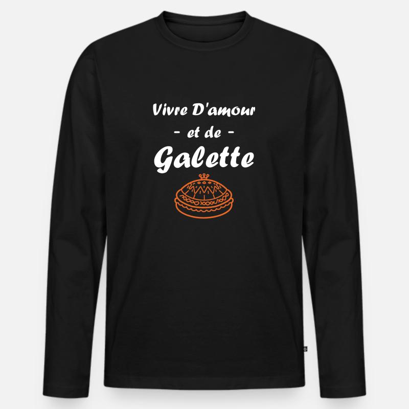 Pfannkuchen - Männer Premium Bio Langarmshirt - Schwarz