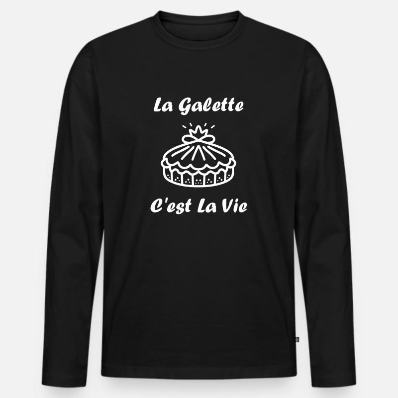 Pfannkuchen - Männer Premium Bio Langarmshirt - Schwarz