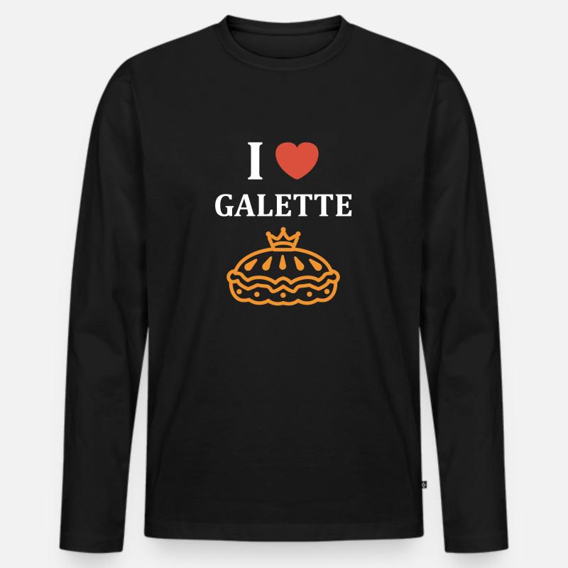 Pfannkuchen - Männer Premium Bio Langarmshirt - Schwarz