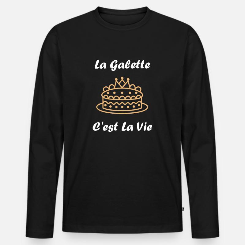 Pfannkuchen - Männer Premium Bio Langarmshirt - Schwarz