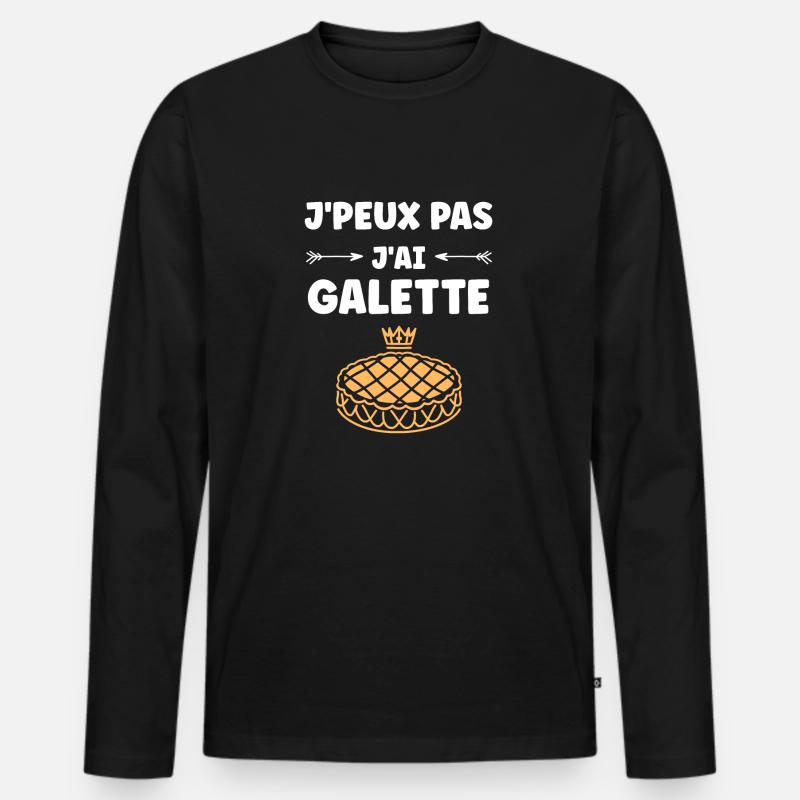 Pfannkuchen - Männer Premium Bio Langarmshirt - Schwarz