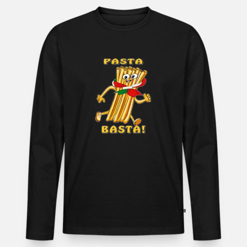 PASTA BASTA - Männer Premium Bio Langarmshirt - Schwarz