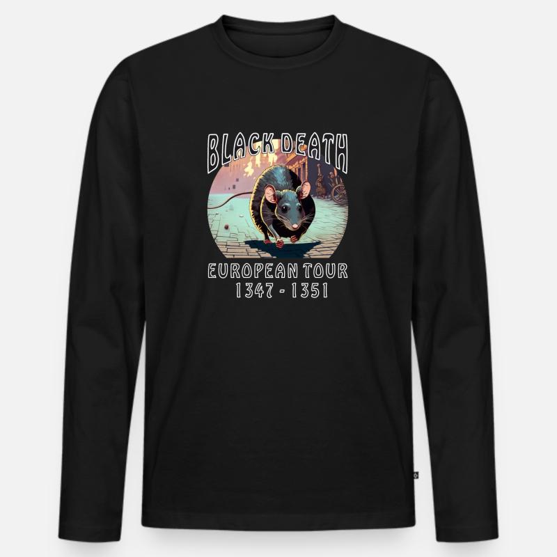 RATTE BLACK DEATH - Männer Premium Bio Langarmshirt - Schwarz