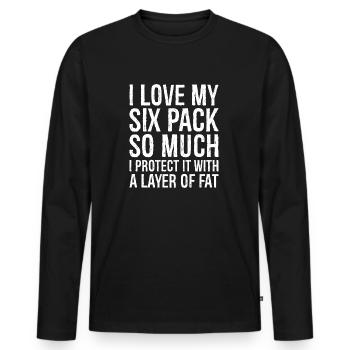 J’aime tellement mon pack de six - T-shirt manches longues Premium bio Homme - noir - Devant - Nico (187cm)