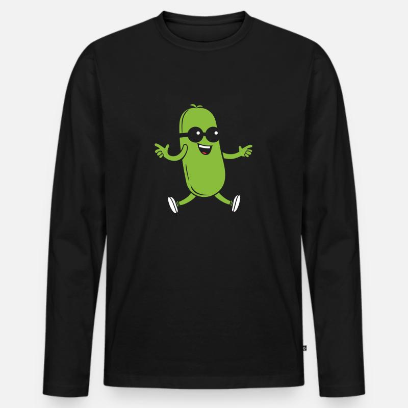 Zucchini - Männer Premium Bio Langarmshirt - Schwarz