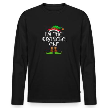 I'm The Druncle Elf Shirt Matching Family - Men's Premium Organic Long Sleeve Shirt - black - Front - Nico (187cm)