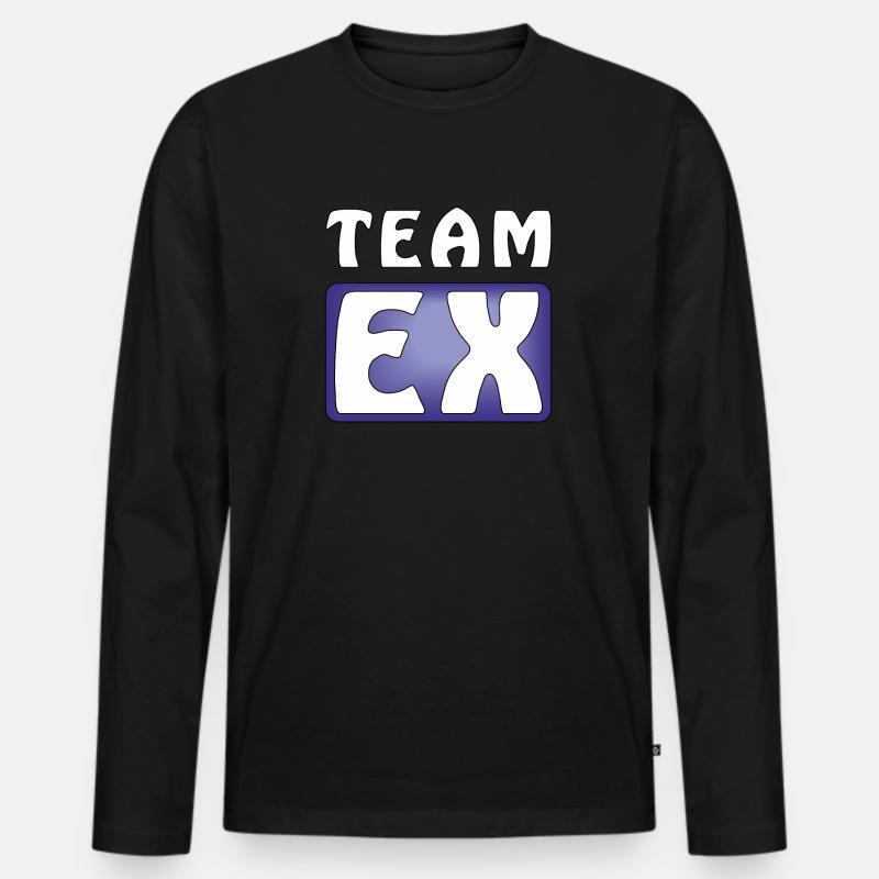 TEAM EX - Männer Premium Bio Langarmshirt - Schwarz