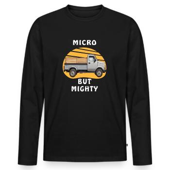 MICRO BUT MIGHTY - Men's Premium Organic Long Sleeve Shirt - black - Front - Nico (187cm)