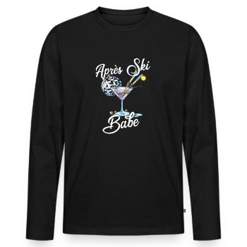 Apres Ski Babe Frauen Ski Party Outfit feiern - Männer Premium Bio Langarmshirt - Schwarz - Vorne - Nico (187cm)