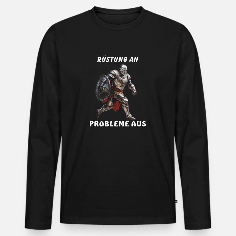 KNIGHT ARMOR TO PROBLEMS - Men's Premium Organic Long Sleeve Shirt - black